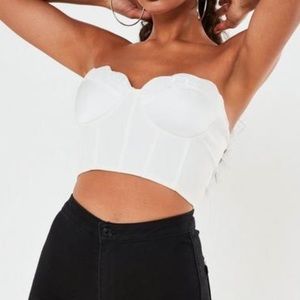 NWT Missguided White Satin Corset Bodice
